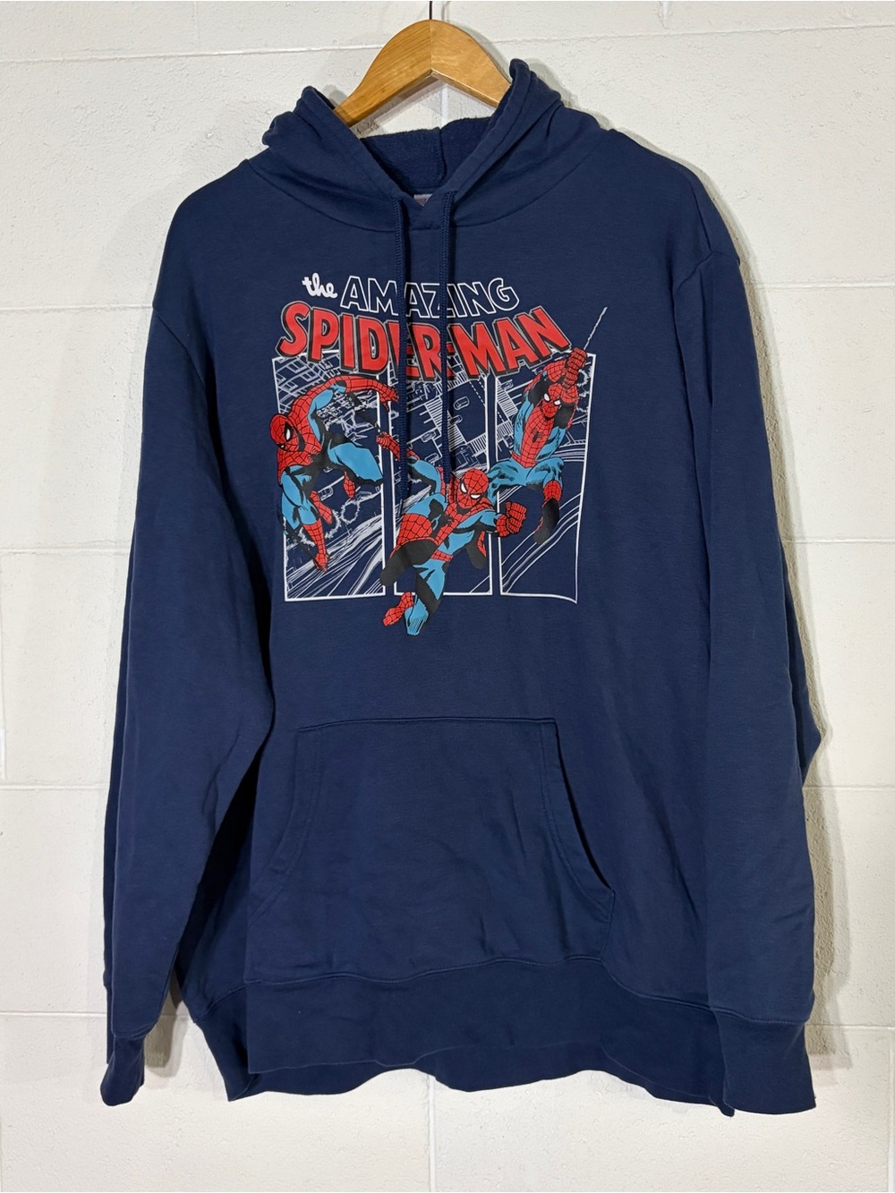 Marvel The Amazing Spider-Man Vintage Action Comic Graphic Pullover Hoodie 2XL